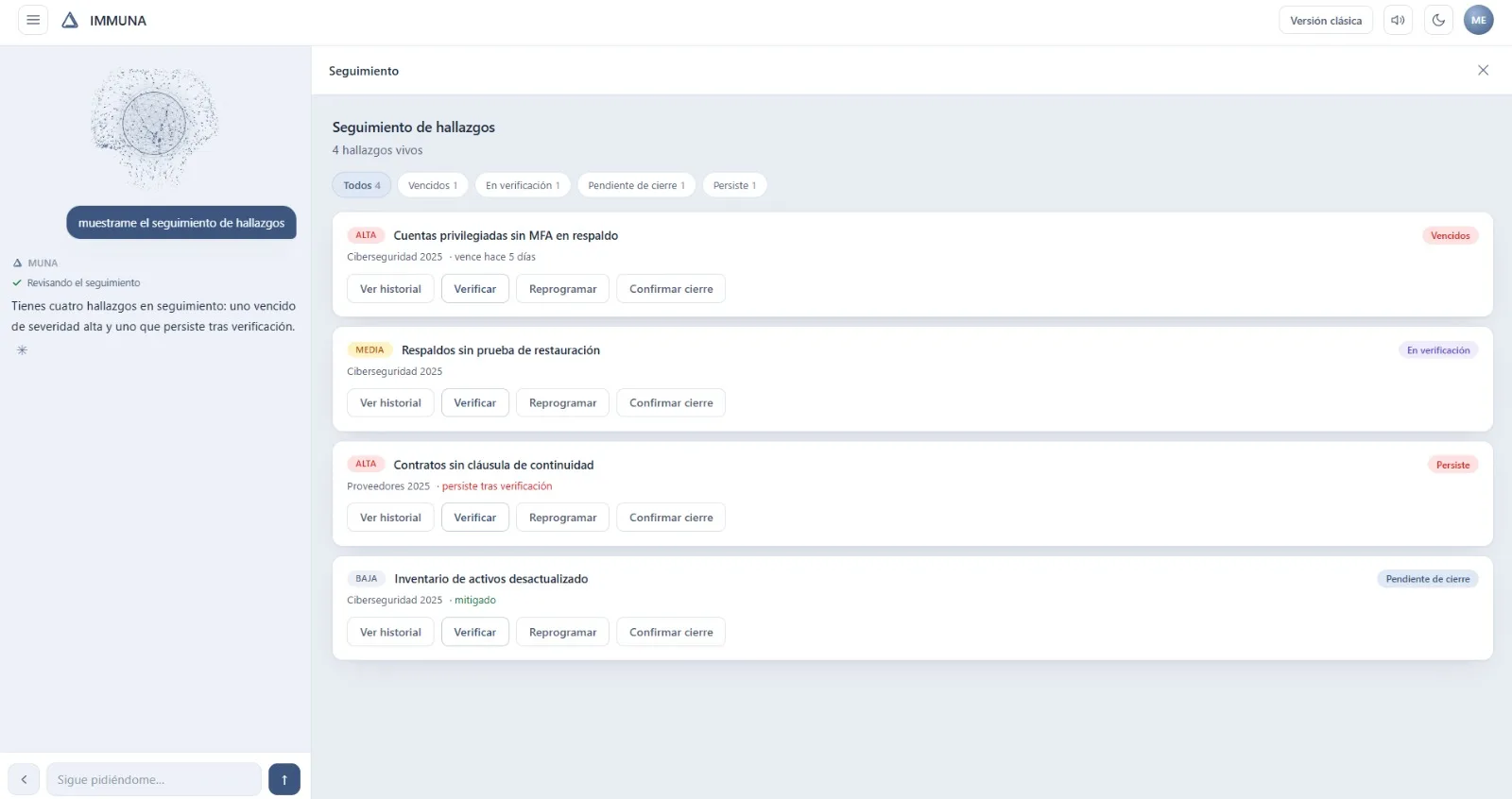 Borrador de informe con hallazgos, fundamento y recomendaciones, junto a los indicadores generados.